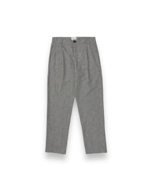 Pantalon plissé morton rackfield noir / blanc Oliver Spencer pour homme en coloris Gray