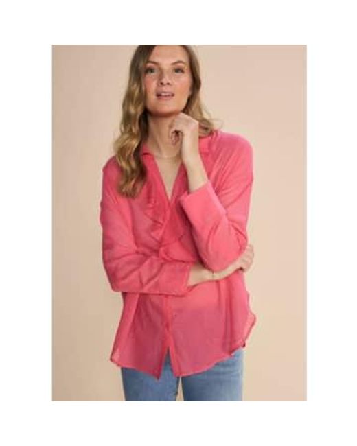Jelena Voile Shirt Camellia di Mos Mosh in Pink