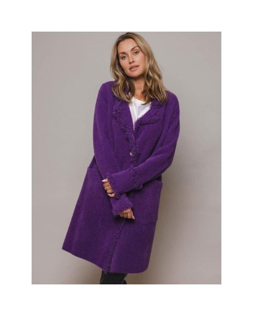 Manteau Tricoté Catena Violet Rino And Pelle en coloris Purple