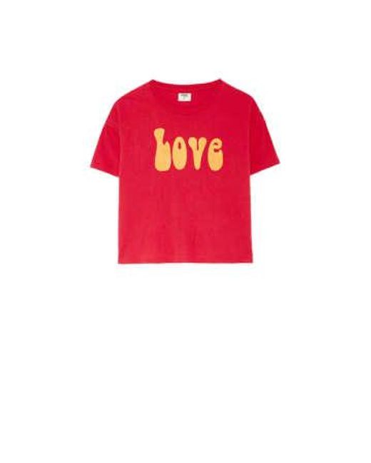 Love T Shirt Cherry With di Five Jeans in Red