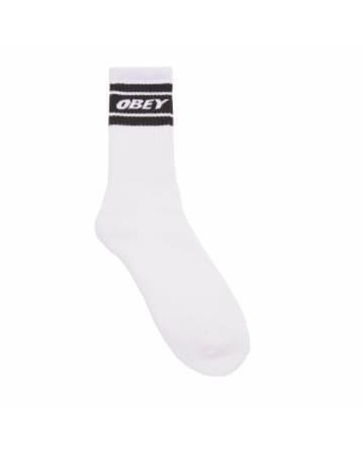 Obey White Cooper Socks for men