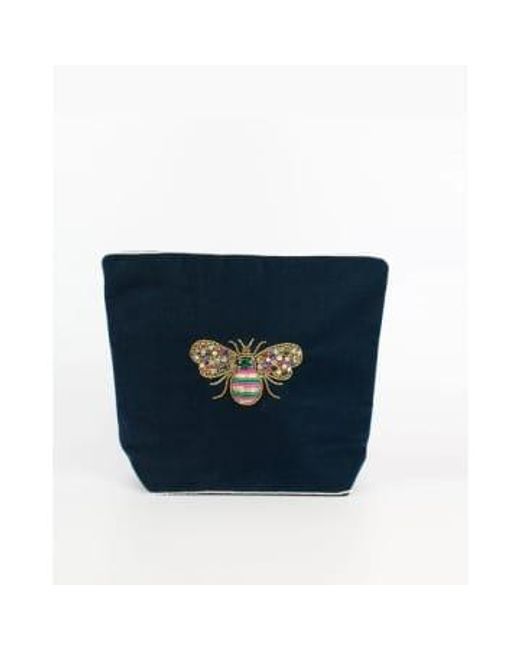 My Doris Blue Makeup Bag Jewelled Bee