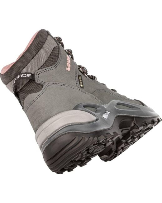 Lowa Renegade Gtx Mid Gramite/rosè Shoes in Gray | Lyst