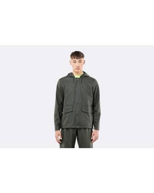 Rains Gray Short Hooded Coat Xs/s / for men