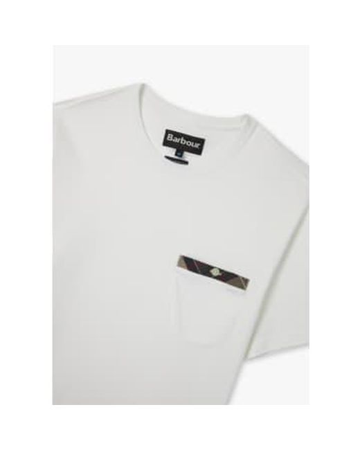 Barbour White Durness Pocket T-shirt for men