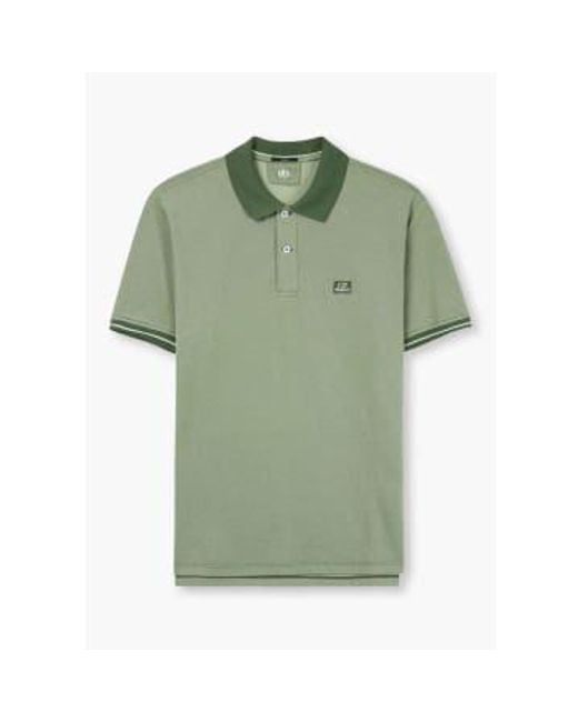 C P Company Green S Tacting Piquet Polo Shirt for men