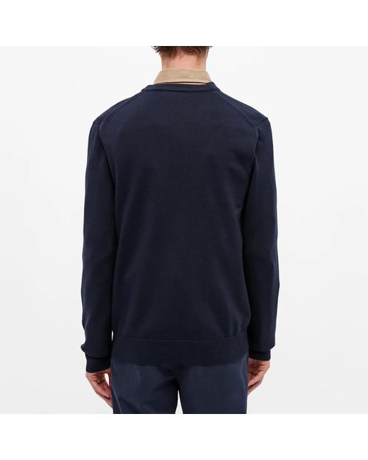Fred Perry Authentic Merino Cardigan Navy in Blue | Lyst