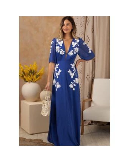 Hope And Ivy The Eloise Embellished Maxi Dress di Hope & Ivy in Blue