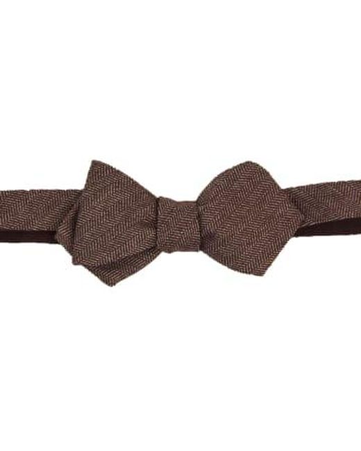 40 Colori Black Herringbone Spencer Bow Tie Burgundy Red/grey for men