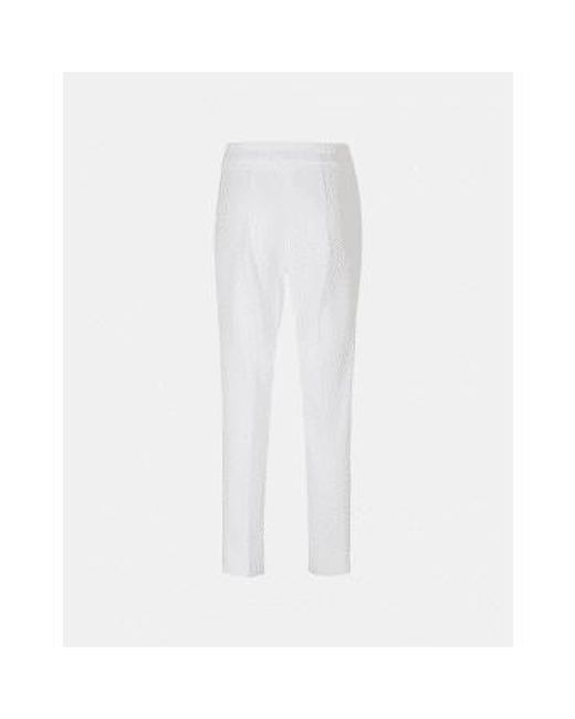 Riani White Slim Fit Horsebit Detail Trousers Col: 100 , Size: 14