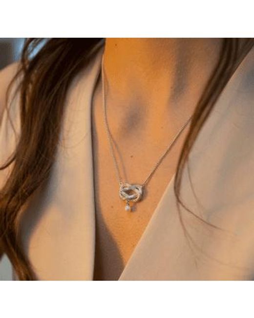 Claudia Bradby Metallic Love Knot Pearl Necklace