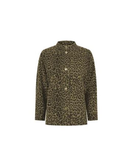 Elliot jacket en el leopardo color caqui Nooki Design de color Green