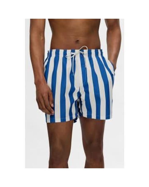 SELECTED Blue Nautical Dane Swim Shorts / S for men