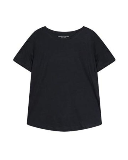 Majestic Filatures Black Shirt lyocell-baumwoll-mix shirt rundhalsausschnitt