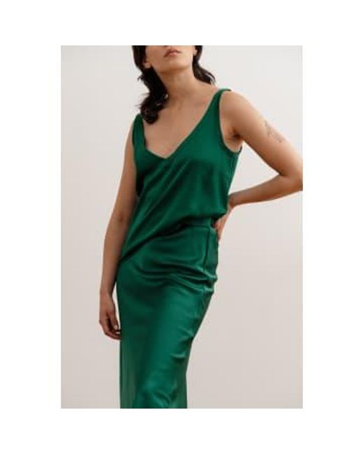 Ahlvar Green Shin Silk Tank Emerald Xsmall
