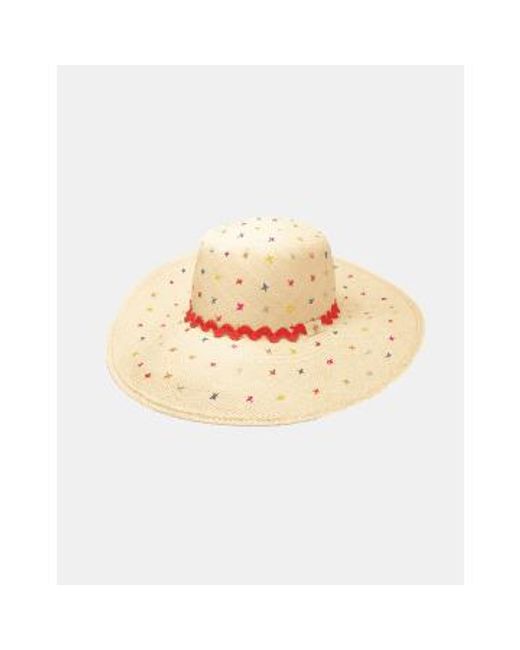 Pachacuti White Tutti Frutti Wide Brim Hat Col: /multi, Size: 59cm