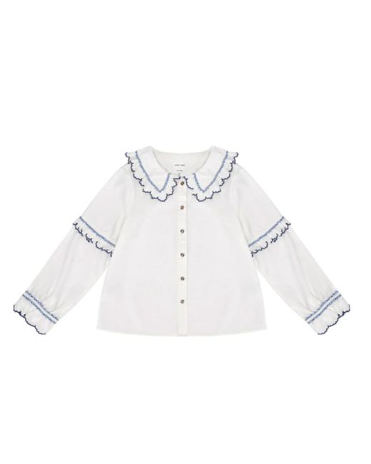 Phoebe blouse ecru & trim seventy + mochi en coloris White
