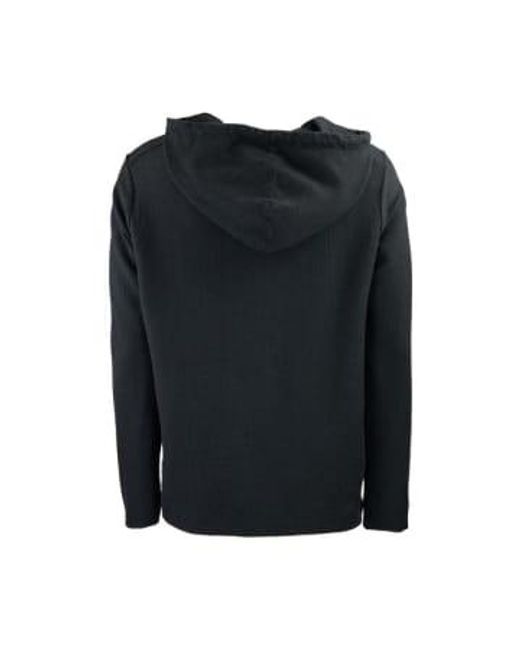 Hannes Roether Black Rib Cotton Hoodie Large for men