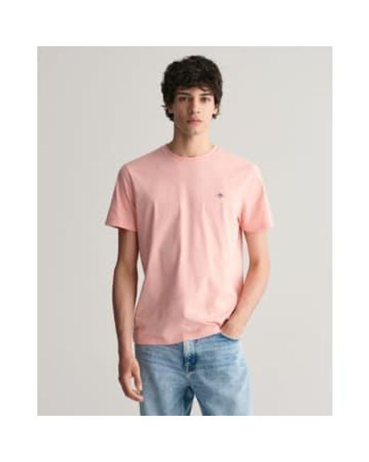 Regular Fit Shield T Shirt In Bubblegum 2003184 671 di Gant in Pink da Uomo