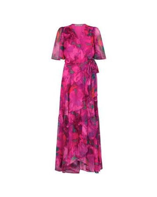Hope & Ivy Pink The Corinne Flutter Sleeve Maxi Wrap Dress 8