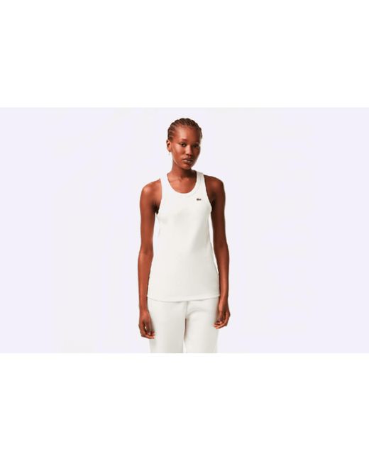 Lacoste White Organic Cotton Tank Top