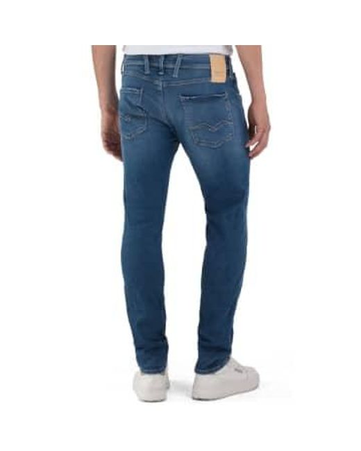 Replay Blue Hyperflex Re- Anbass Slim Tapered Jeans Original Broken & Repaired 30/30 for men