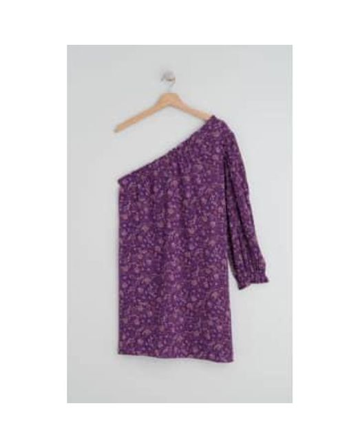 Indi And Cold Mini Dress One Sleeve Shoulder Print di Every Thing We Wear in Purple