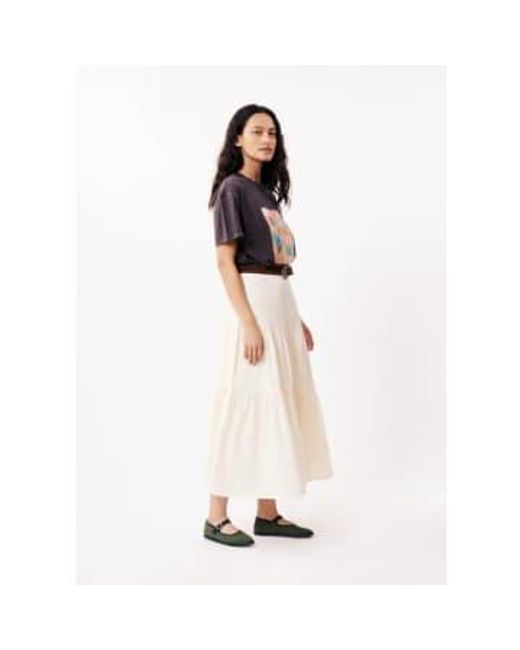 FRNCH Natural Audrey Tiered Skirt Cream Xs