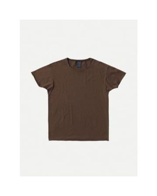 Nudie Jeans Brown T-shirt Roger Slub Bruno L / for men