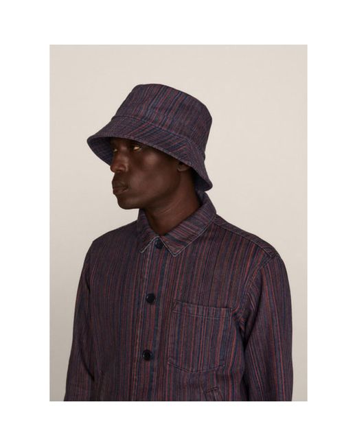 YMC Upcycled Cotton Stripe Denim Bucket 