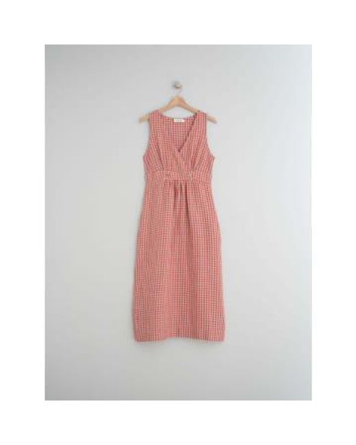 Indi And Cold Crossover Linen Dress In di Indi & Cold in Pink