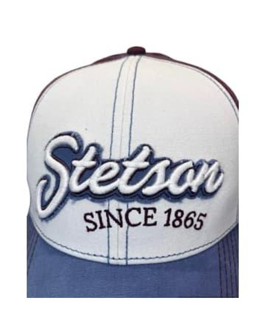 Stetson Blue Baseball Cap Vintage Distressed One Size for men