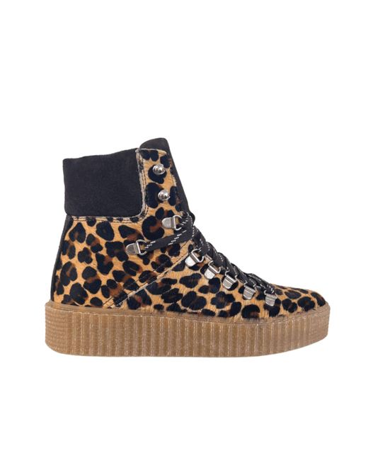 Shoe The Bear Agda Chestnut Leopard Pony Boots in Brown Lyst