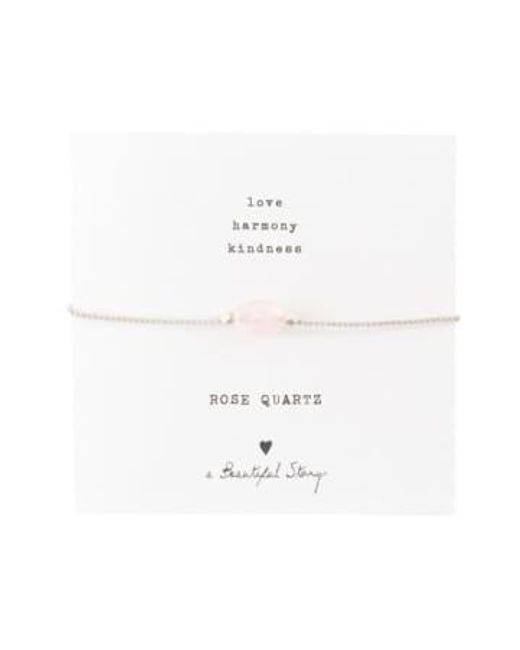 A Beautiful Story White Quartz & Silver Gemstone Card Bracelet 15-22cm