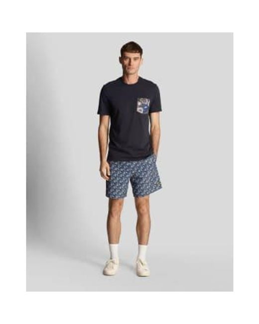 Sh2016v floral print resort shorts in dark Lyle & Scott de hombre de color Blue