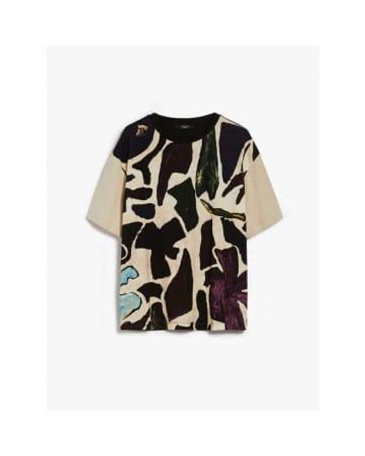 Weekend by Maxmara Black Viterbo Abstract Short Sleeve T Shirt Size: S, Col: B L