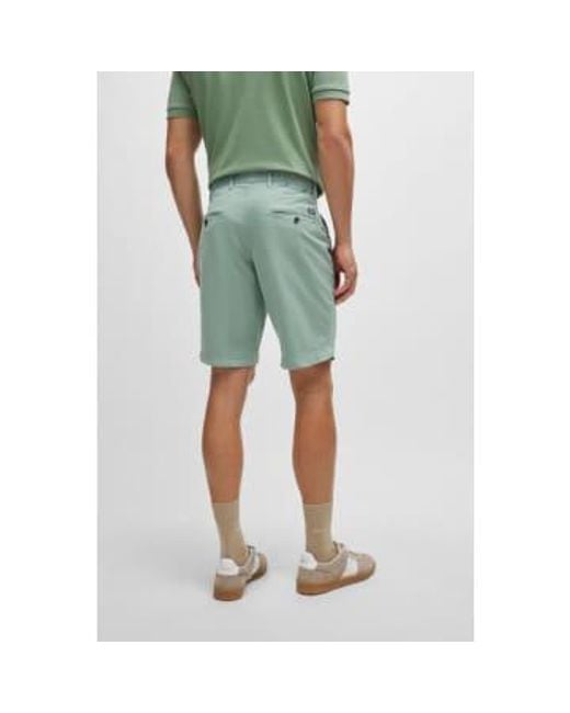 Slice-short abre pantalones cortos ajuste lgados en el algodón el estiramiento 50512524 373 Boss de hombre de color Green