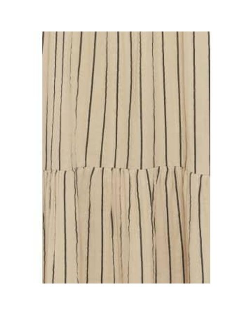 Foxa rayado maxi dress-doeskin/ stripes-20120962 Ichi de color Natural