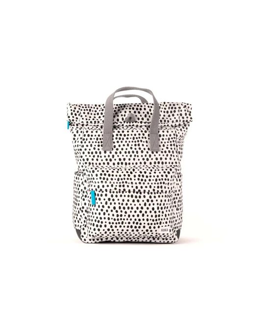 Canfield B Medium Sustainable Limited Edition Canvas Rucksack Dip Dot Print di Roka in White