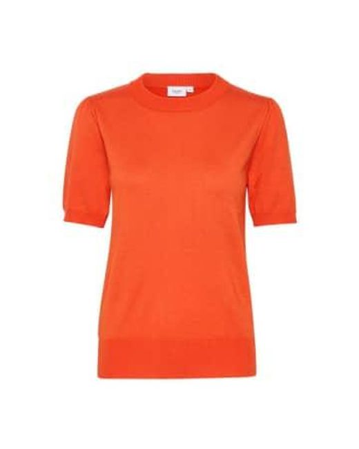 Saint Tropez Orange Milasz Short Sleeve Knit Tigerlily Xs