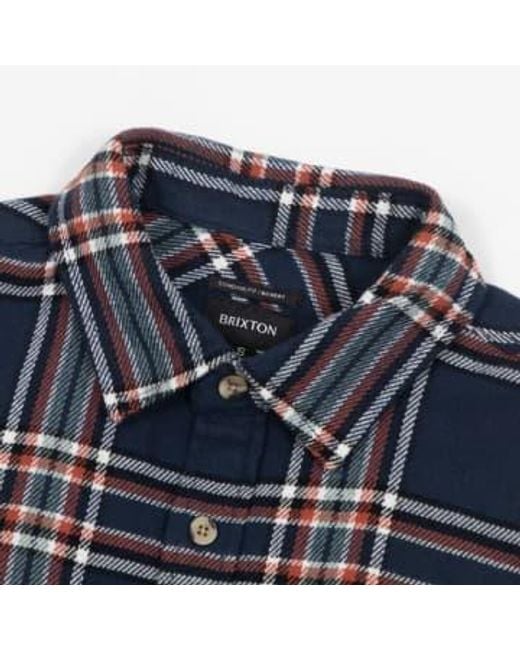 Brixton Blue Bowery Flannel Check Shirt for men