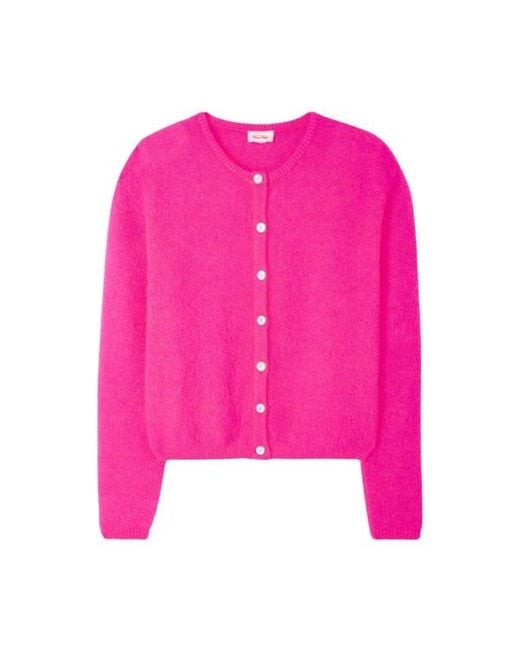 American Vintage Pink Vitow Cardigan Fluo