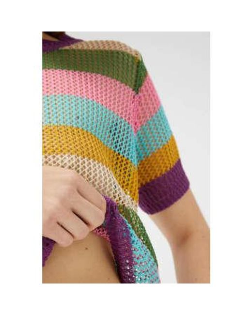 Compañía Fantástica Multicolor Stripe Openwork Knit S