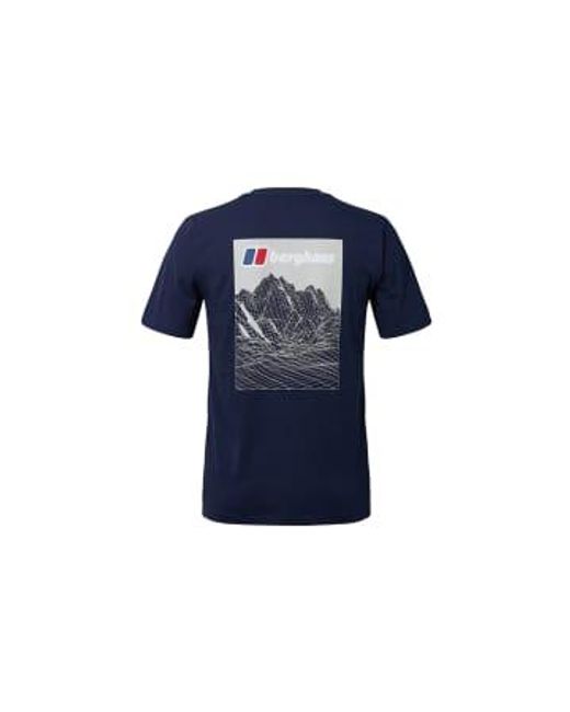 Berghaus Blue S Mtn Lineation Short Sleeve T Shirt Medium for men
