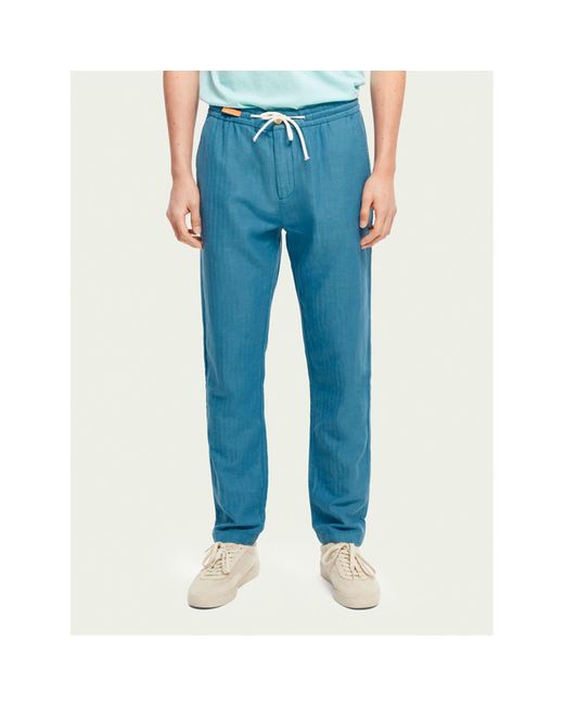 Pantalones Regular Straight Fit En Mezcla De Lino Scotch \u0026 Soda de hombre  de color Azul | Lyst