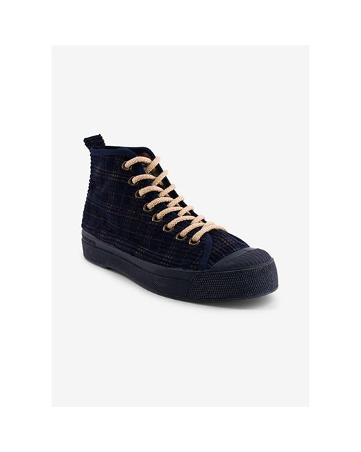Bensimon Midnight Blue Velvet Checks Patterned B79 S Stella Shoes | Lyst