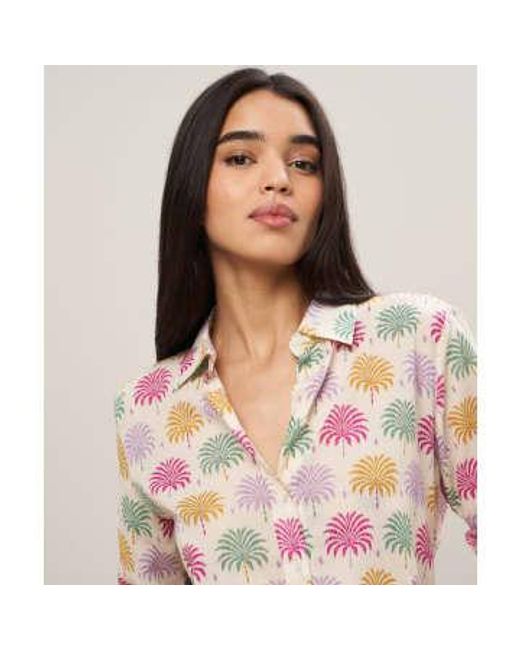 Palm Trees Coraz Voile Shirt di Hartford in Pink