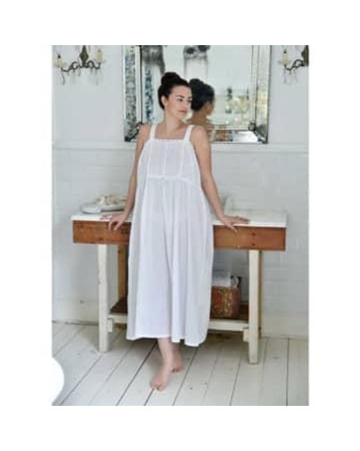Ladies Strapped Nightdress With Embroidered Bust Chloe di Powell Craft in Gray