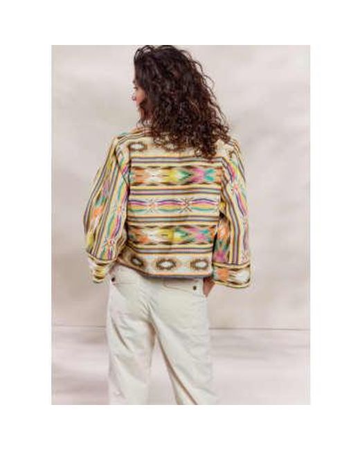 Ikat Multicolour Jacket di Summum in Brown