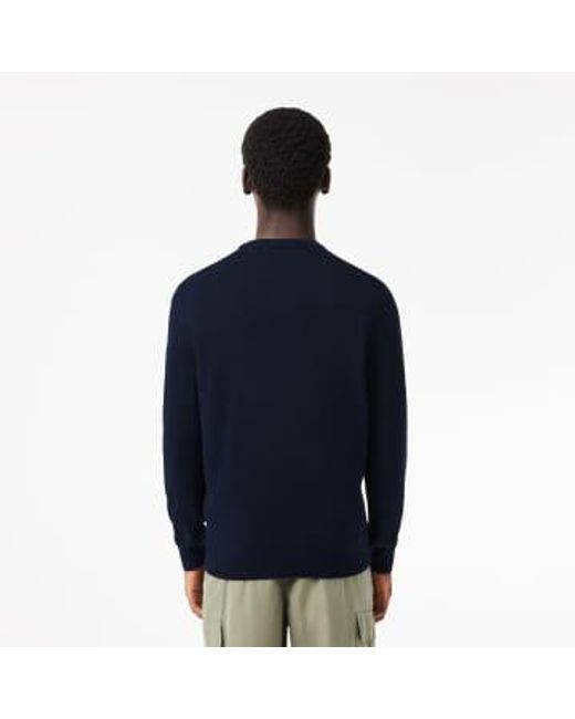 Lacoste Blue Organic Cotton Crew Neck Sweater for men